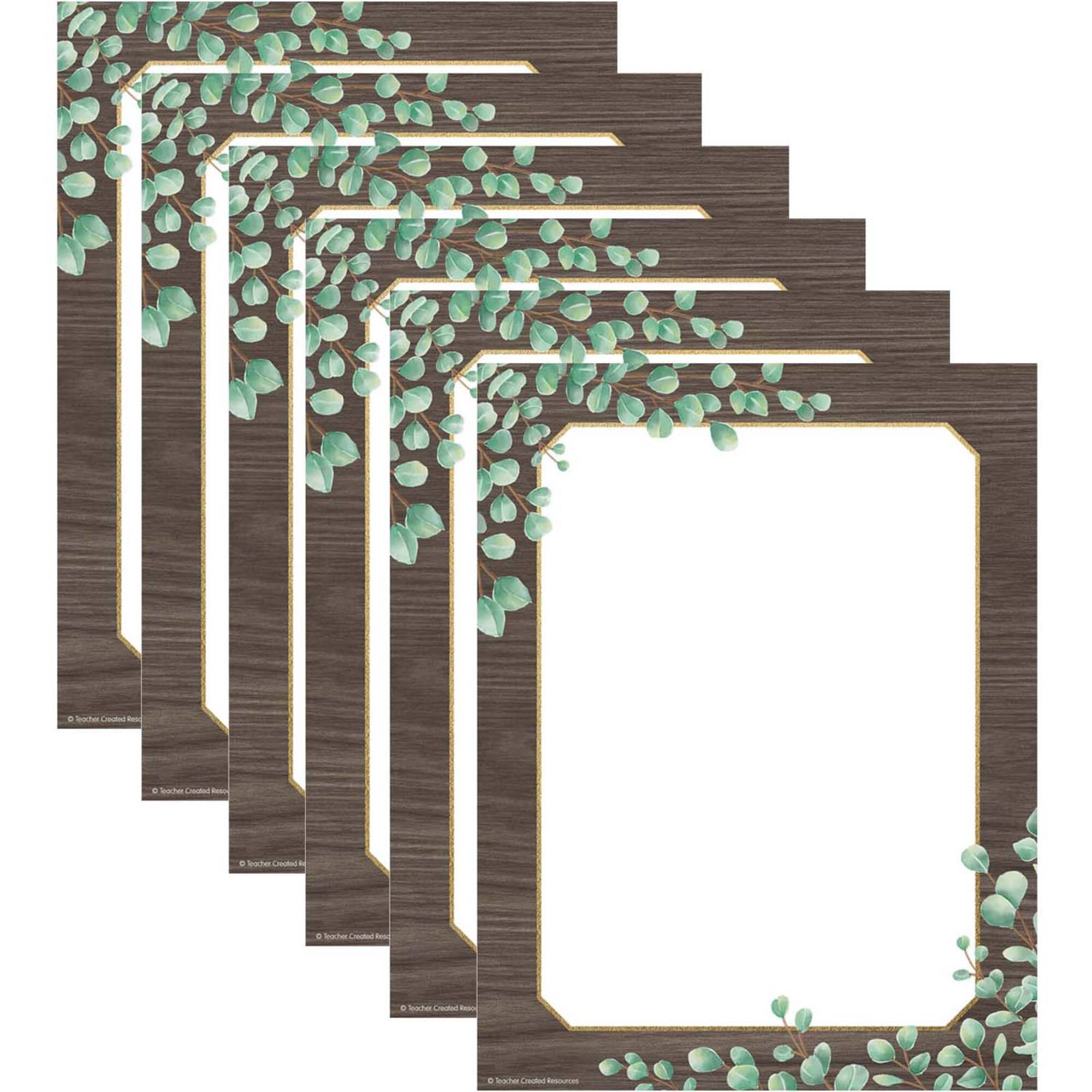 Teacher Created Resources Eucalyptus 8.5" x 11" Computer Paper, 6 Packs of 50